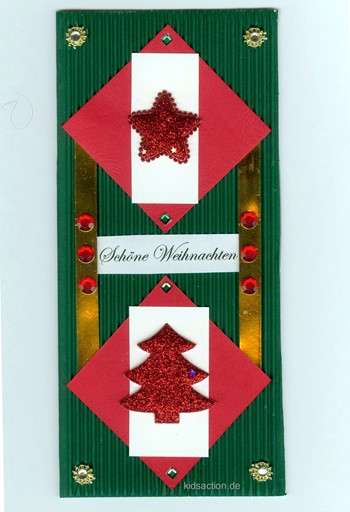 Weihnachtskarte mit Gitzerfilztanne